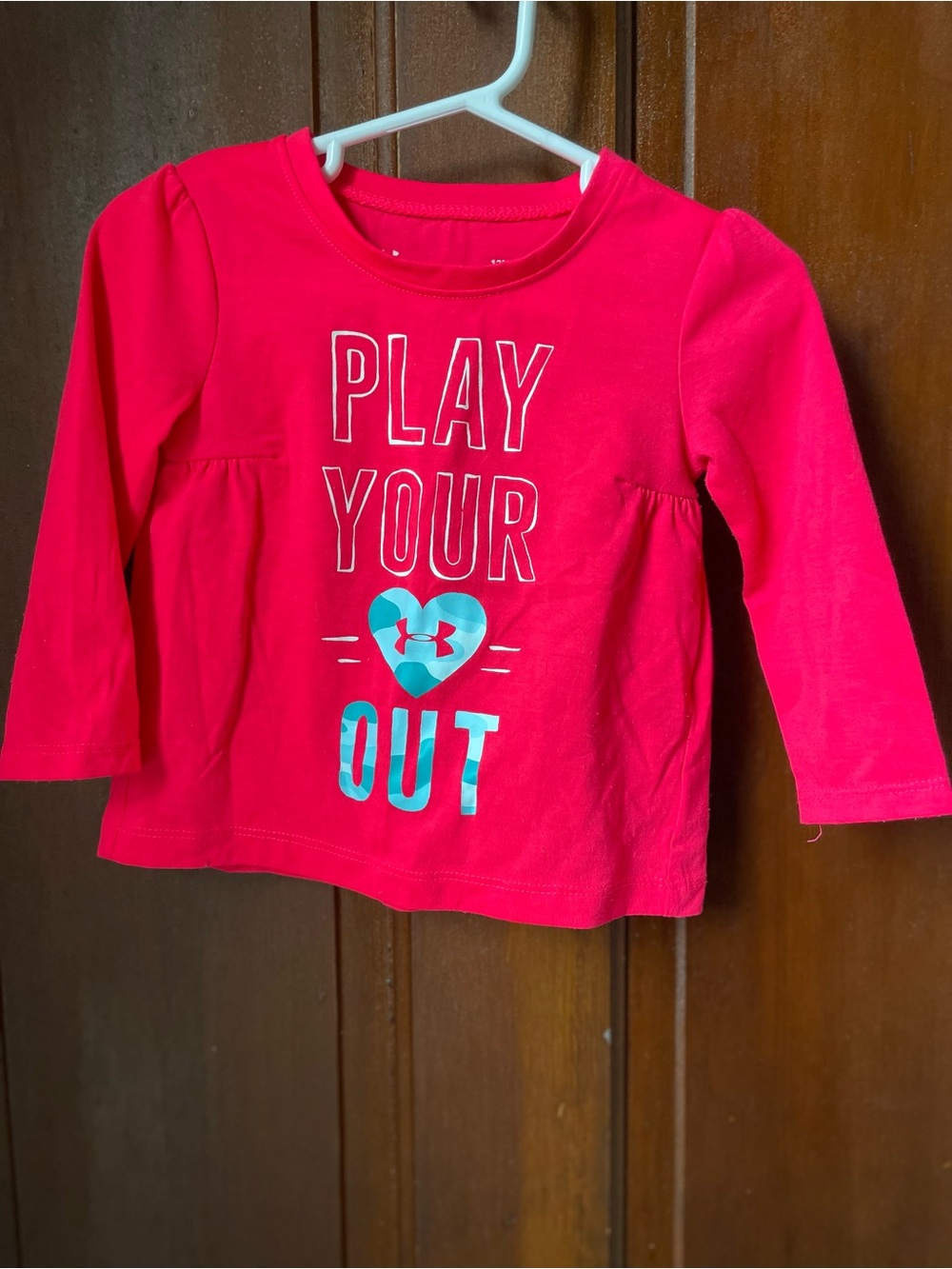 Under Armour girls size 12 months long sleeve pink top